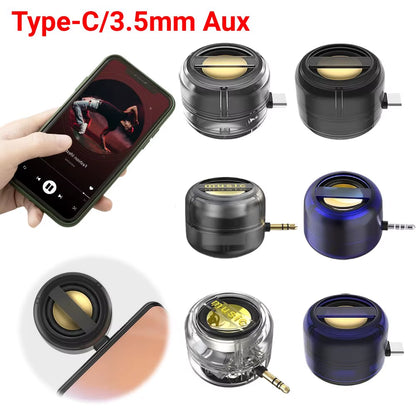 Portable Mini Speaker Universal Type-C/3.5Mm Plug in Jack Mini Sound Box Mobile Phone Speaker Amplifier External Speakers