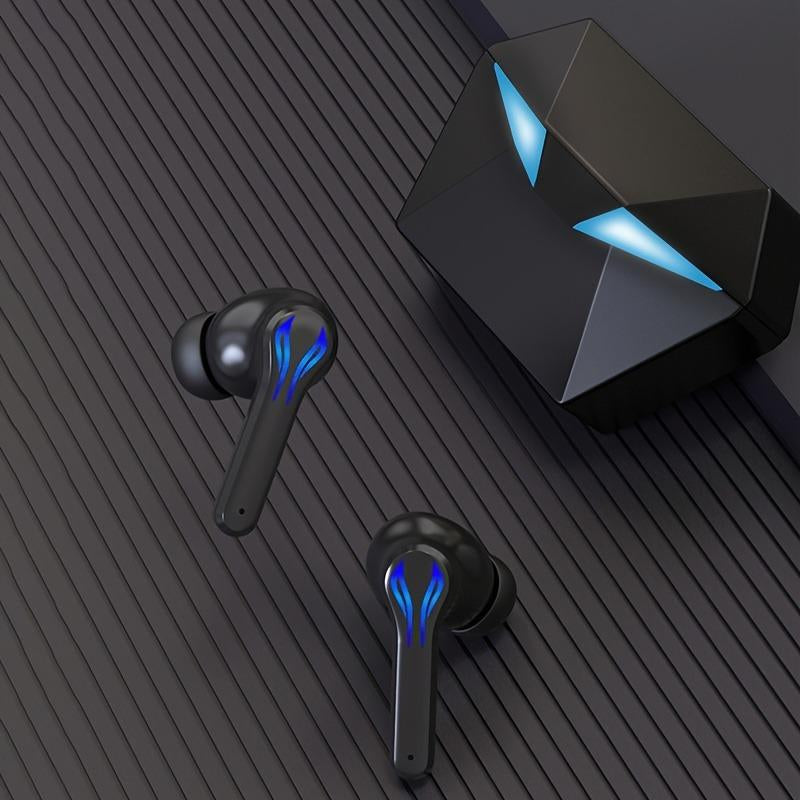 MOKATA Cool Blue LED Glow, Bluetooth 5.4, 50Hr Battery,Black, Comfy Durable Gamer Design. Hi-Res Sound High Quality Headphone Adjustable Wireless Headphones Earbuds Lovers Audifonos Bluetooth Pc Headset Kopfhörer Sport Ipx5 Hifi Immersive Silent Tiktok