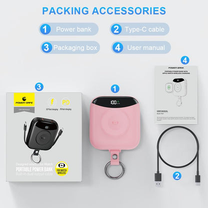 Portable Charger, 10000Mah 22.5W Fast Charging Power Bank with Built-In Cables, Travel Essential Battery Pack with LED Display, Keychain Battery Phone Charger for Iphone, Iwatch 10/9/8/7/6/SE/5/4