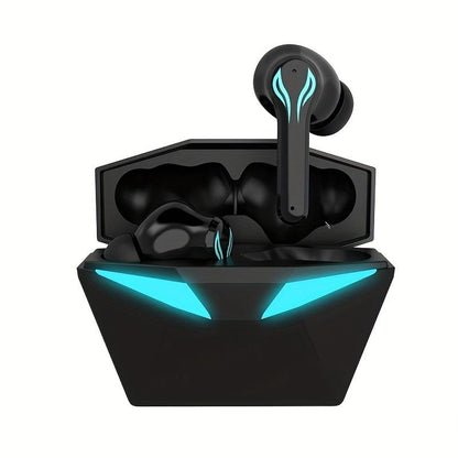 MOKATA Cool Blue LED Glow, Bluetooth 5.4, 50Hr Battery,Black, Comfy Durable Gamer Design. Hi-Res Sound High Quality Headphone Adjustable Wireless Headphones Earbuds Lovers Audifonos Bluetooth Pc Headset Kopfhörer Sport Ipx5 Hifi Immersive Silent Tiktok