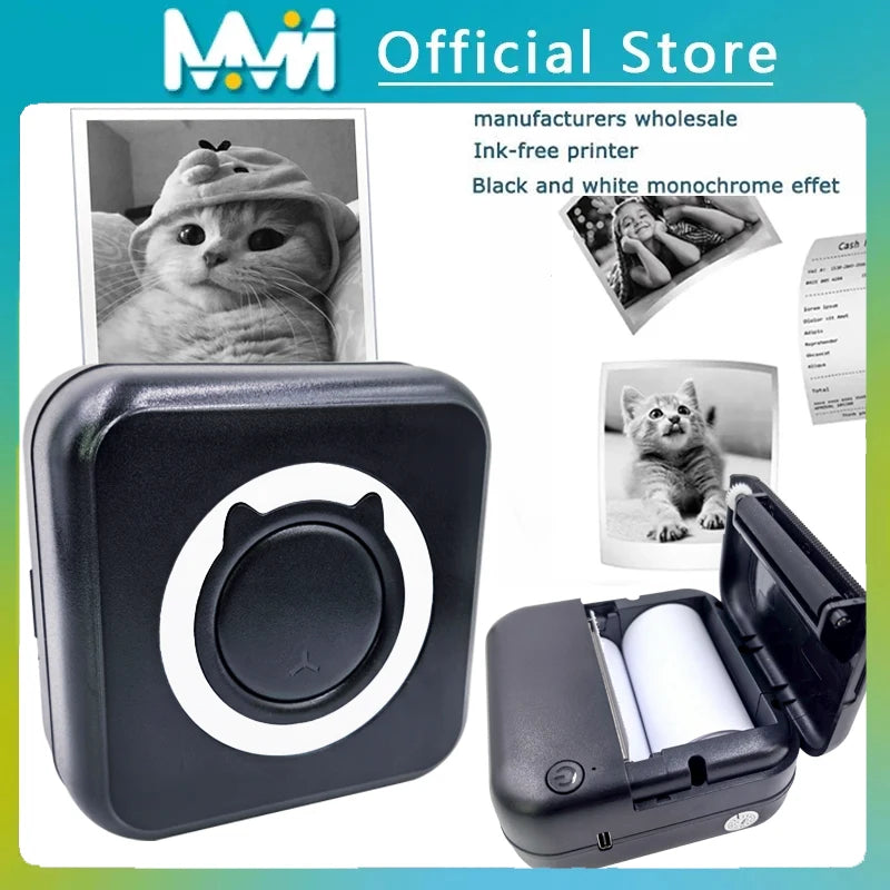 MINI Print Portable Thermal Printer Photo Pocket Thermal Label Printer 58Mm Printing Wireless Bluetooth Android IOS